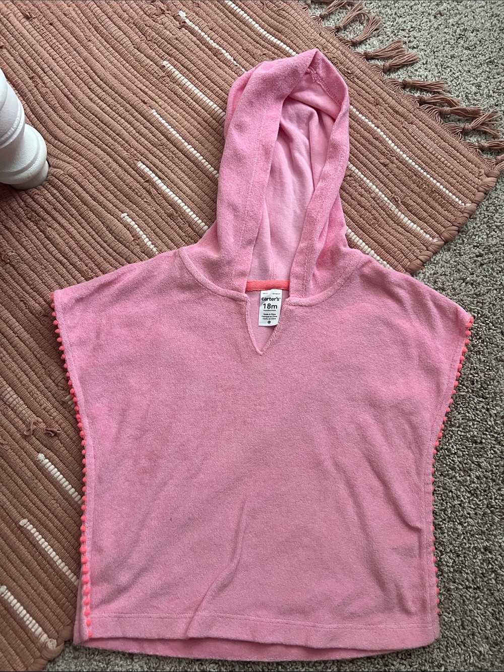 Carter's Light Pink Hooded Terry Poncho
